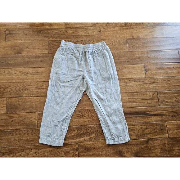 Athleta Linen Cabo Wide Leg Pants Casual Coastal Resort Lagenlook Size L Gray - Picture 8 of 9